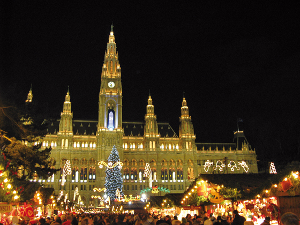 Der Christkindlmarkt am Wiener Rathaus.